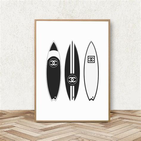 chanel surfboard decor|Chanel surfboard print.